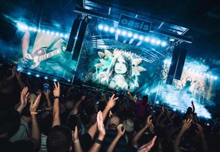 Crowd at an Oasis concert.