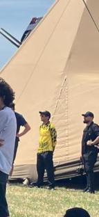 Louis Tomlinson at Glastonbury supporting Zara McDermott.
