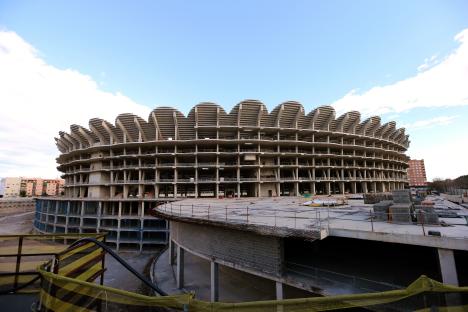 The unfinished Nou Mestalla stadium in Valencia.