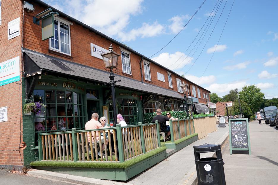Cotfton on the Green coffee bar with outdoor seating.