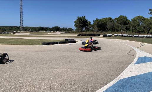 Go-karts on a track.