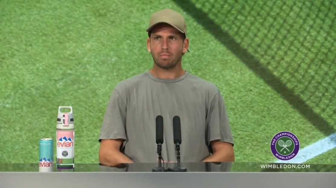 Cam Norrie at a Wimbledon press conference.