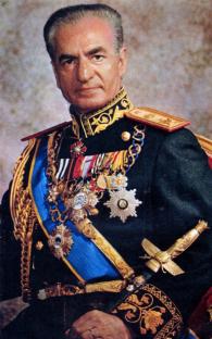 Portrait of Mohammad Reza Pahlavi, the Shah of Iran.