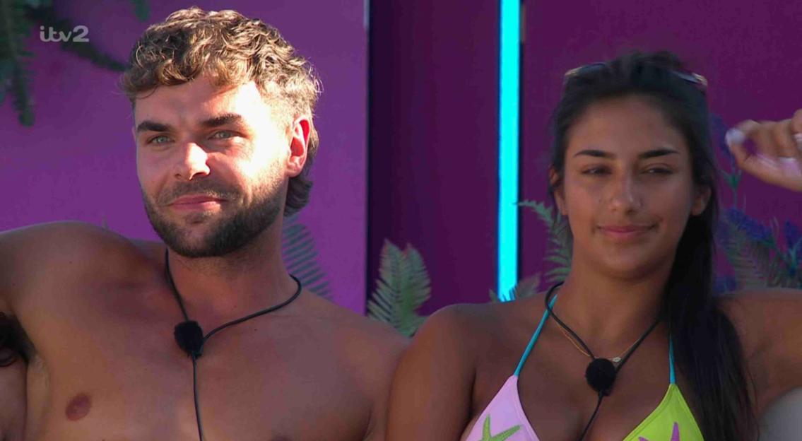 Screenshot of Harry and Shakira from Love Island.