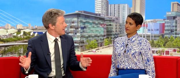 Naga Munchetty and Charlie Stayt on BBC Breakfast.