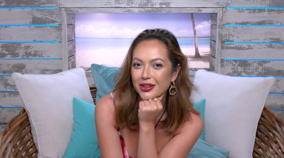Sharon Gaffka leaving the Love Island villa.