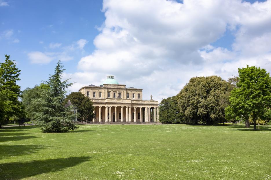 Pittville Pump Room in Cheltenham, England.