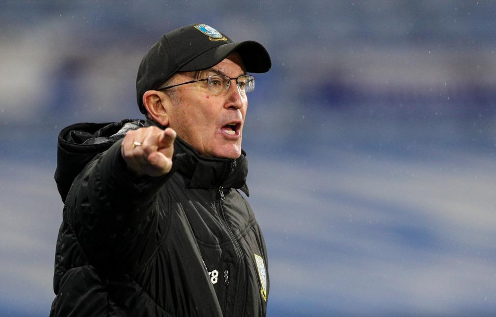 Tony Pulis, manager of Sheffield Wednesday, giving instructions.
