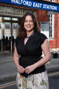 Michelle Ryan on the set of EastEnders.