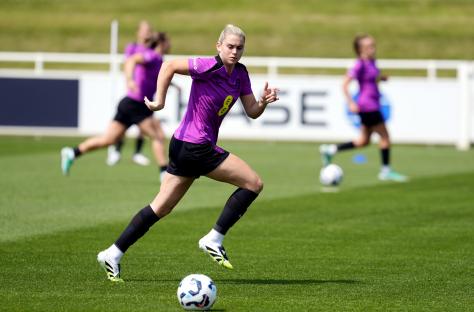 Alessia Russo of England in training.