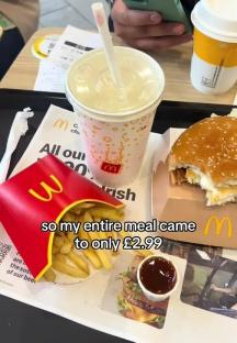 McDonald's meal costing £2.99.