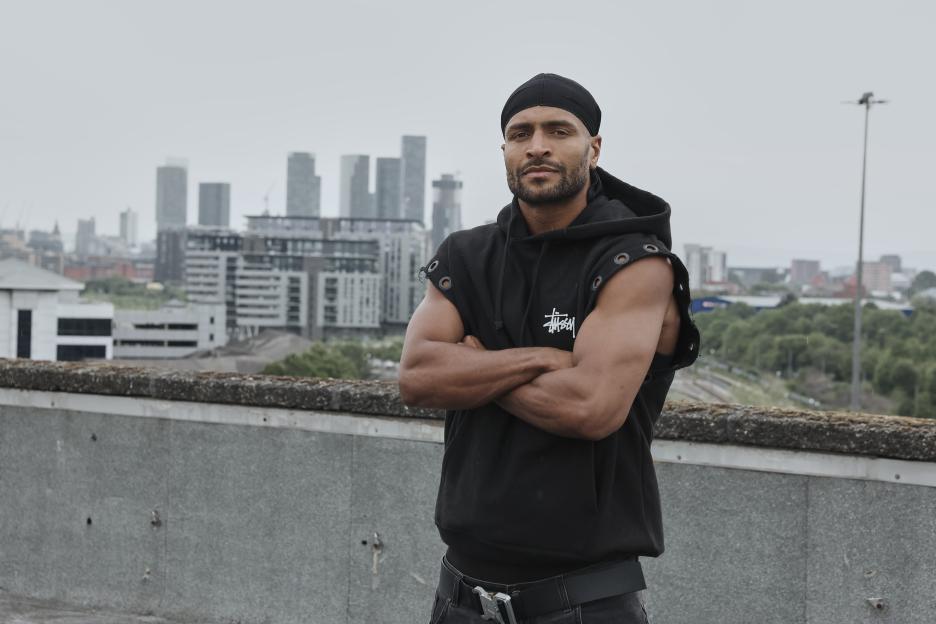 Harlem Eubank on a rooftop in Manchester.