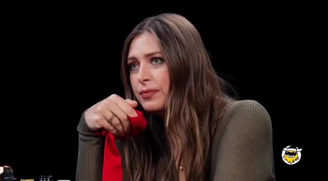Maria Sharapova crying on Hot Ones.