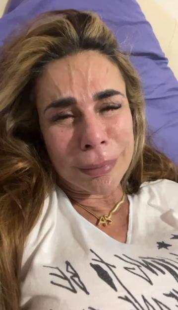 A woman crying.