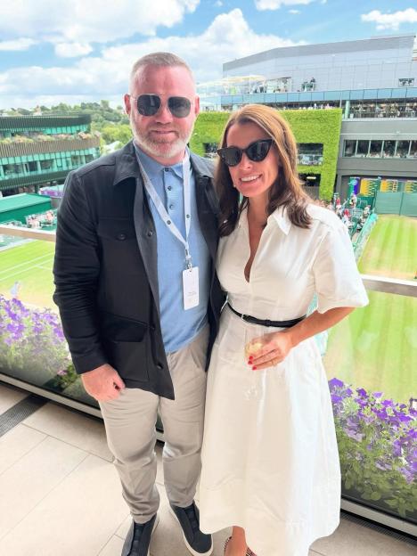 Wayne Rooney and Coleen Rooney at Wimbledon.