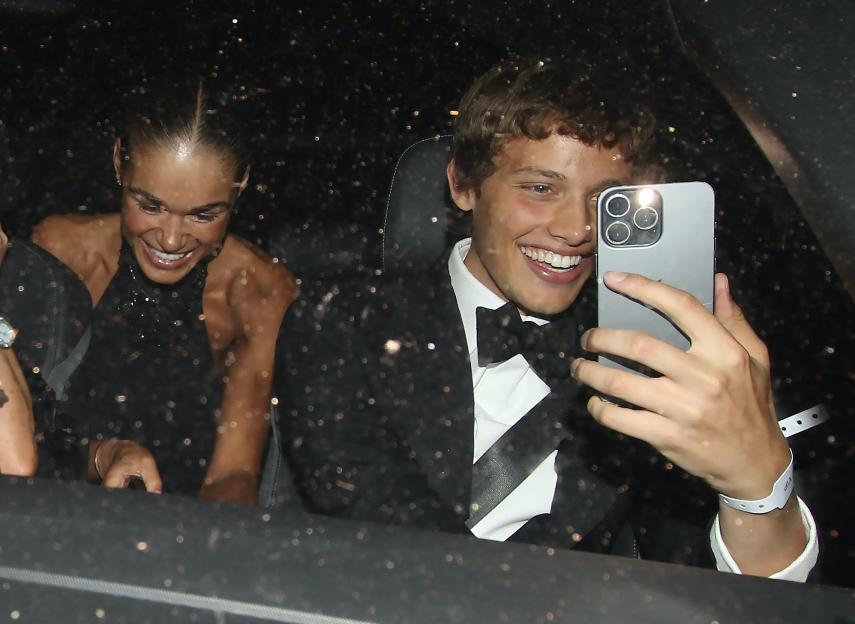 Bobby Brazier and Tillie Amartey taking a selfie after a film awards ceremony.