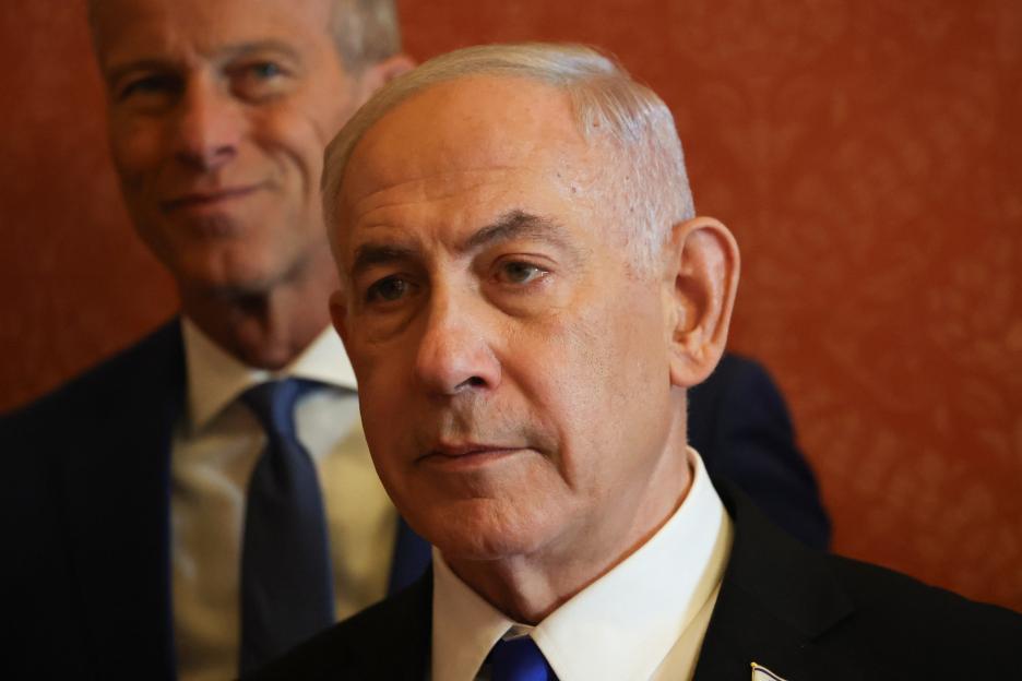 Benjamin Netanyahu at a meeting.