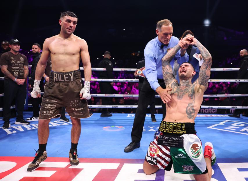 Arnold Barboza Jr. wins a boxing match.
