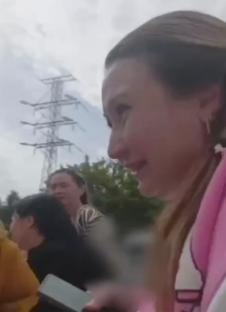 Residents of Izhevsk fleeing after drone strikes.