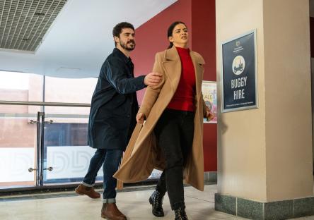Photo of Adam Barlow and Lydia Chambers from Coronation Street.