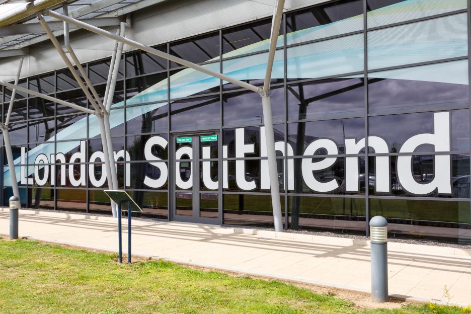 London Southend Airport terminal exterior.