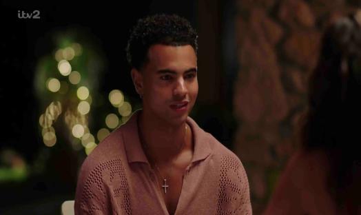 Screenshot of Harrison from ITV2's Love Island on a date.