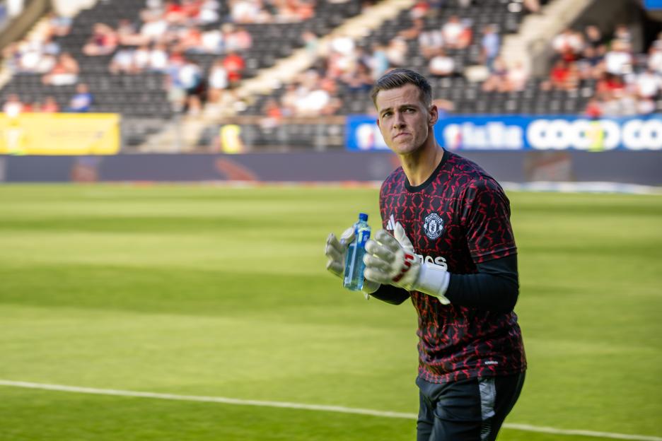 Radek Vitek of Manchester United warming up before a soccer match.