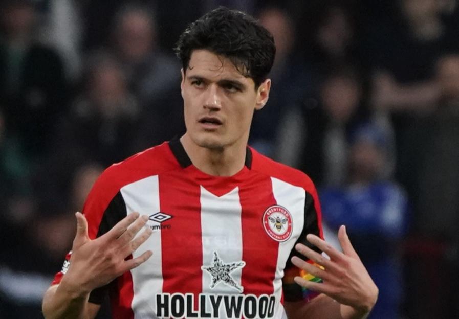 Christian Norgaard of Brentford FC during a Premier League match.