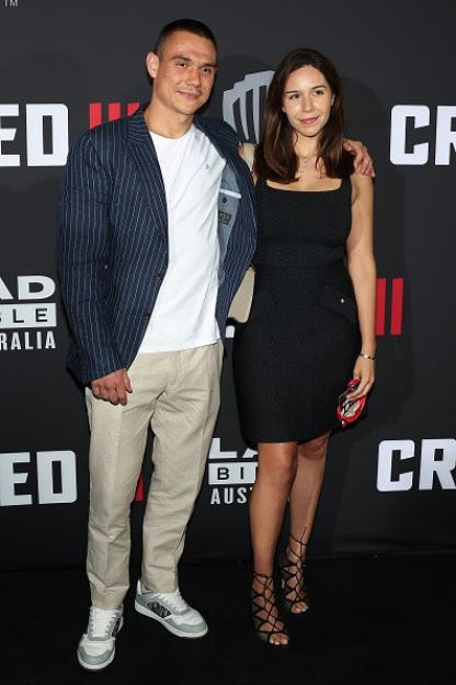SYDNEY, AUSTRALIA - FEBRUARY 28: Tim Tszyu and Alexandra Constantine arrive ahead of the Creed III Sydney Premiere at the Hoyts Entertainment Quarter on February 28, 2023 in Sydney, Australia. (Photo by Mark Metcalfe/Getty Images)