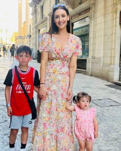 Catherine Tyldesley with her two children.