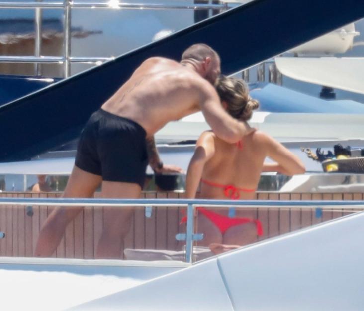 BGUK_3299374 - *PREMIUM-EXCLUSIVE* PORTOCERVO, ITALY MUST CALL FOR PRICING BEFORE USAGE - UFC star Conor McGregor marked his 37th birthday in lavish fashion, celebrating with his family aboard a luxury yacht in the stunning coastal town of Porto Cervo, Sardinia...A cheeky Conor gets a little amorous with his longtime partner Dee Devlin, patting her on her bum as the pair soak up the sun, but Conor is surrounded by controversy as reports claimed the American rapper Azealia Banks has taken to social media to accuse Conor McGregor of sending her nudes, before leaking alleged X-rated photos of the UFC legend and he is also facing a new civil lawsuit filed by a woman accusing him of sexual assault during the 2023 NBA finals in Miami.....Pictured: Conor McGregor, Dee Devlin....BACKGRID UK 15 JULY 2025 ....UK: +44 208 344 2007 / uksales@backgrid.com....USA: +1 310 798 9111 / usasales@backgrid.com....*Pictures Containing Children Please Pixelate Face Prior To Publication*
