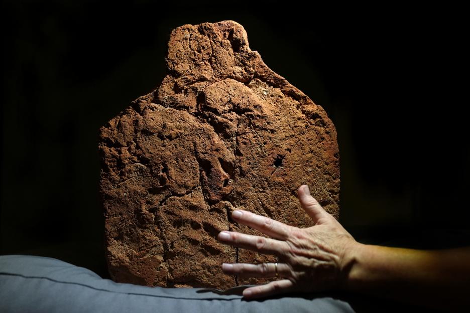 A 4,000-year-old Egyptian handprint on a soul house.