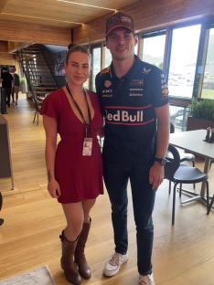 Max Verstappen and Isabelle Barker.