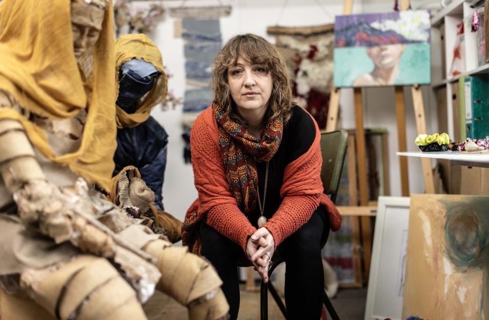 Artist Victoria Culf in her studio.