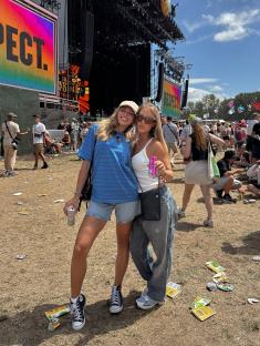 Two women at a music festival.