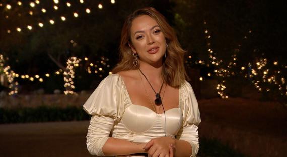 Sharon Gaffka leaving the Love Island villa.