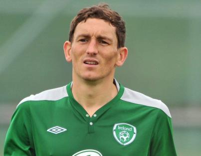 Keith Andrews of the Republic of Ireland national football team during training.