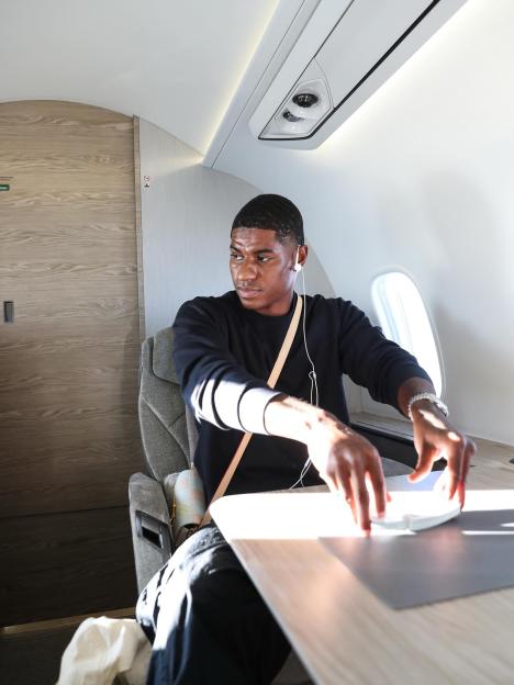Marcus Rashford on a private plane.