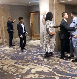 TV Choice Awards altercation between Asan N'Jie and Jamie Lomas.