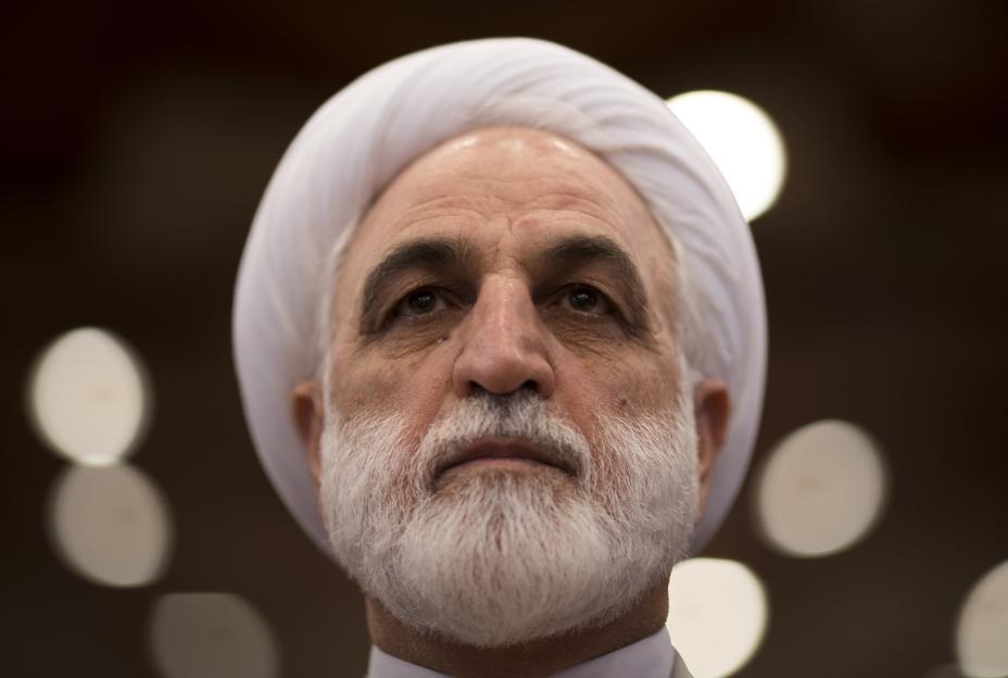 Portrait of Gholam-Hossein Mohseni-Eje'i, Chief Justice of Iran.
