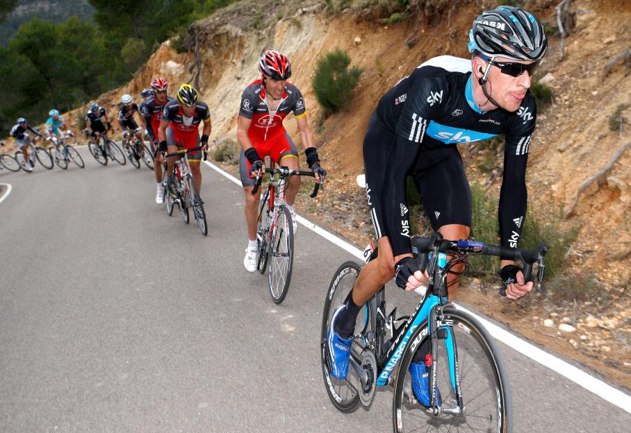 Cyclists racing in the Tour of Murcia.