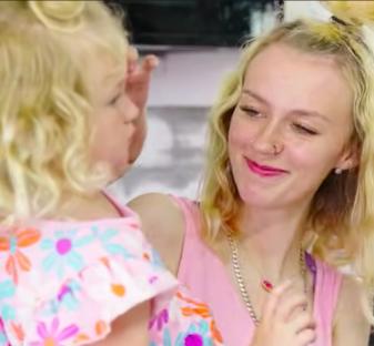 Young mother and daughter.
