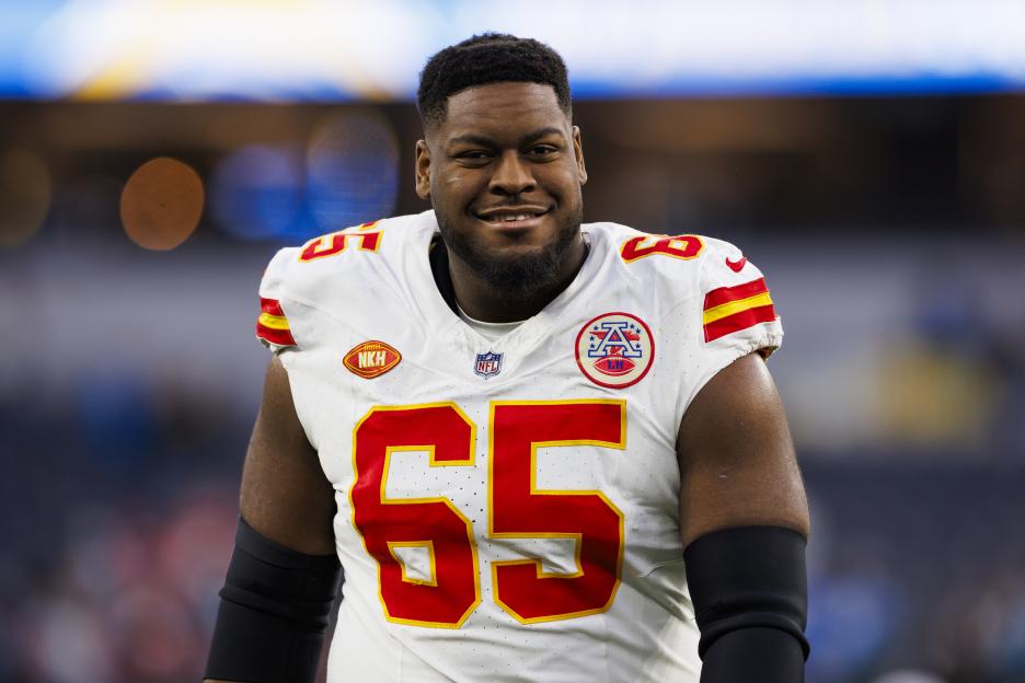 Trey Smith #65 of the Kansas City Chiefs.