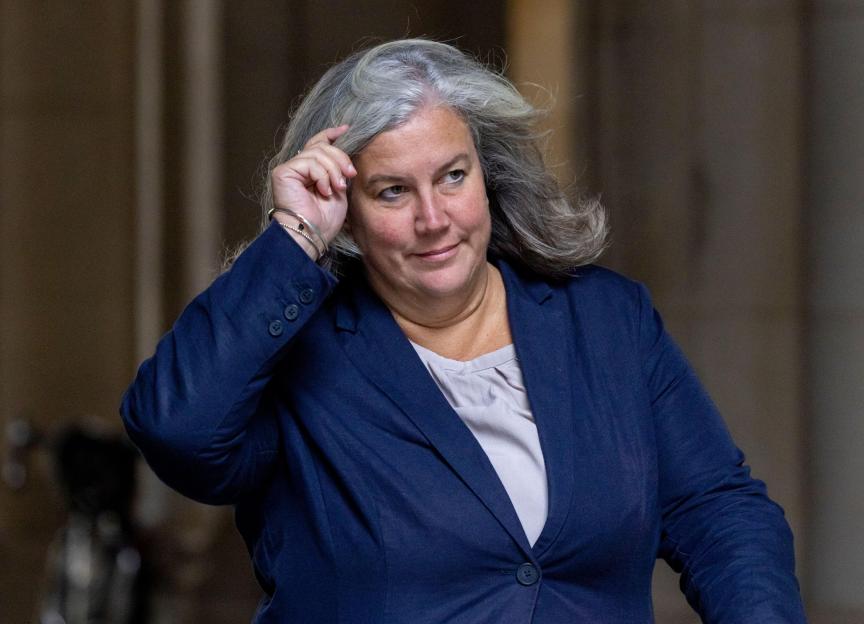 Heidi Alexander, Transport Secretary, at a Cabinet meeting.