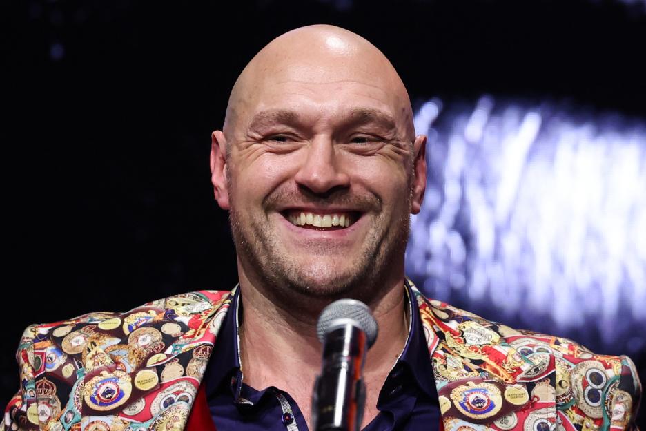 Tyson Fury at a press conference.