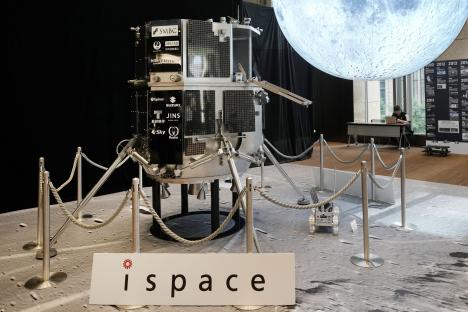 Model of ispace's lunar lander and rover.