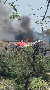 Wreckage of an Air India passenger plane after a crash.