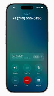iPhone screen showing incoming call options.