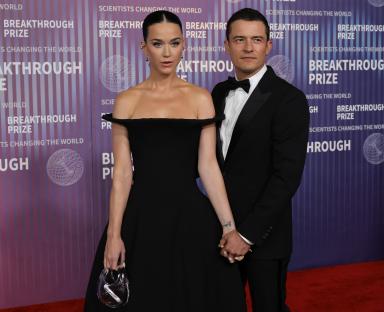 Katy Perry and Orlando Bloom at the Breakthrough Prize Ceremony.