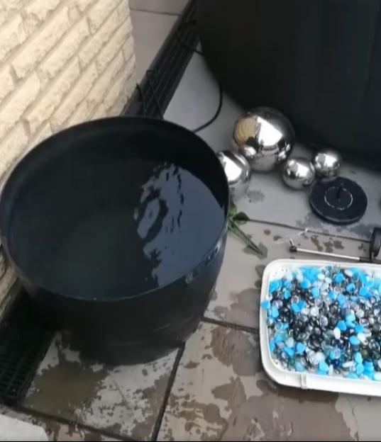 Water being prepared for a hot tub.